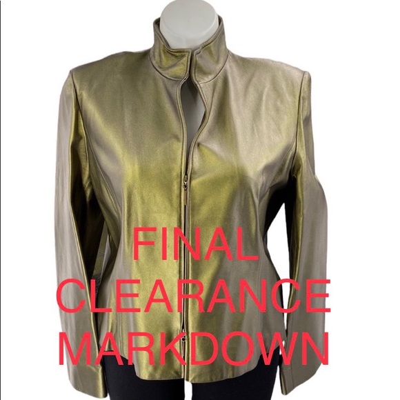 Ellen Tracy Jackets & Blazers - Ellen Tracy leather jacket size 18 iridescent tourmaline